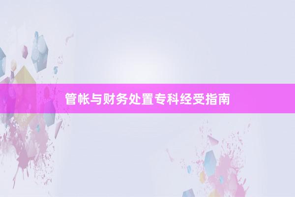 管帐与财务处置专科经受指南