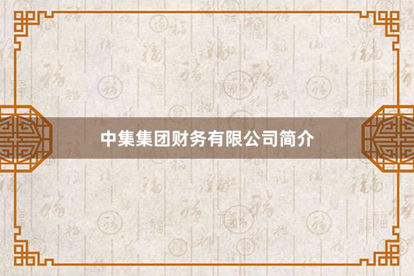中集集团财务有限公司简介